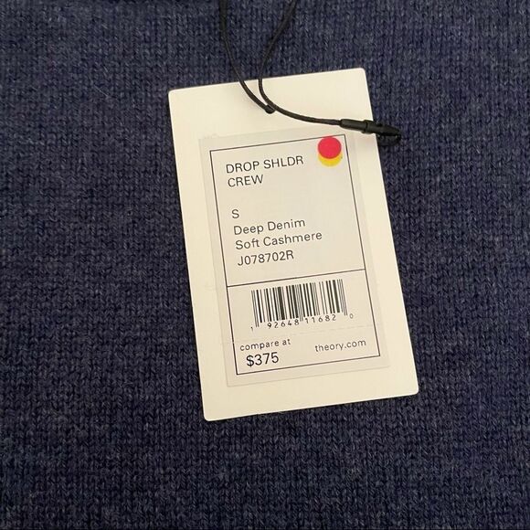 Theory Drop Shoulder Cashmere Sweater Denim Blue Size Small - Picture 5 of 7